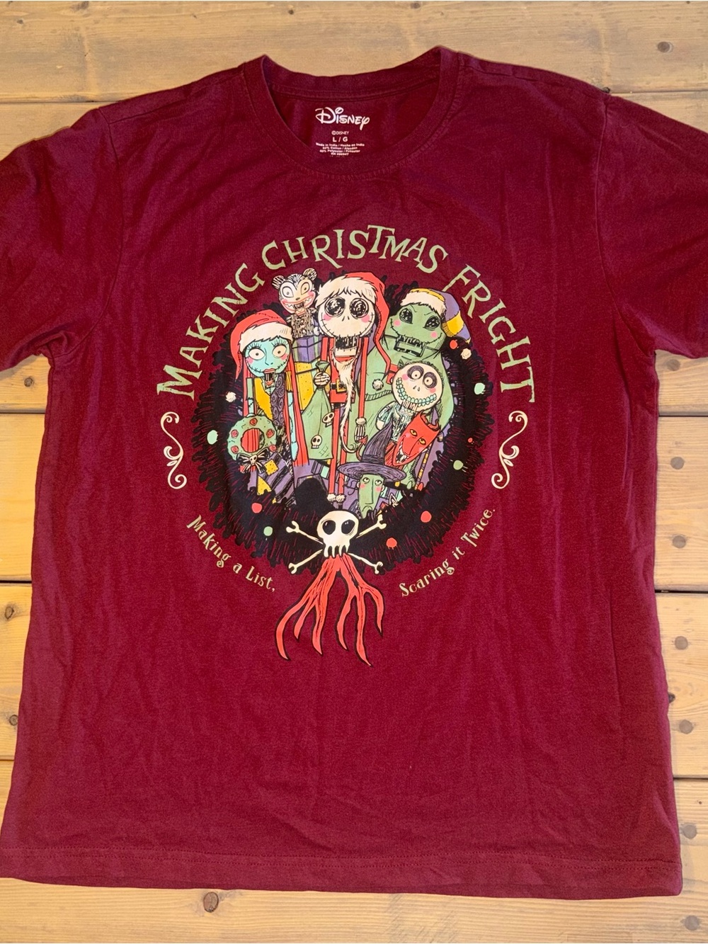 The Nightmare Before Christmas Disney Maroon T-Shirt